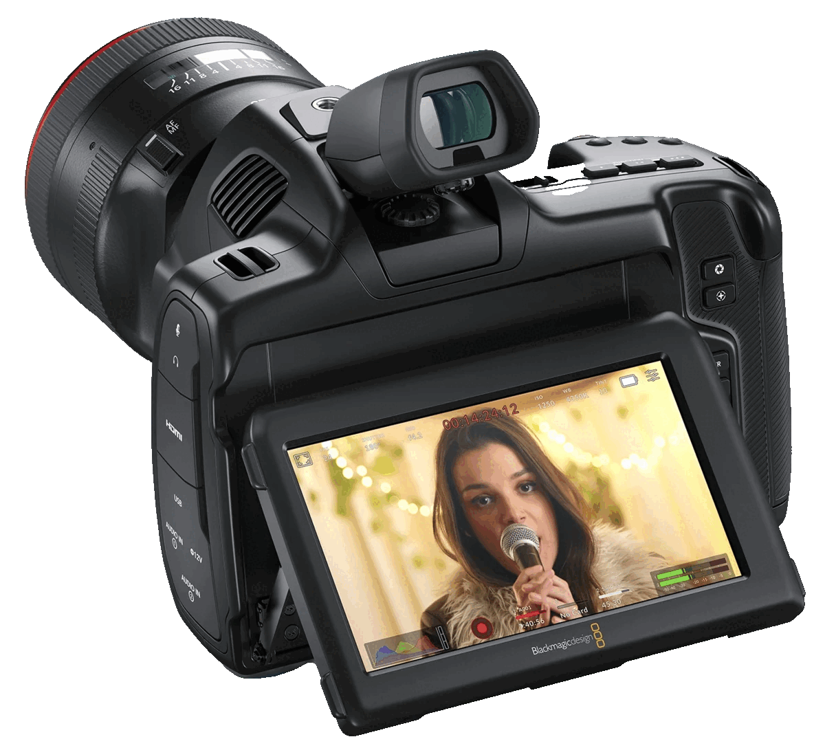 Animated image of the flat BMD Film profile versus Arch Prof a singer with the Arch Pro LUT applied